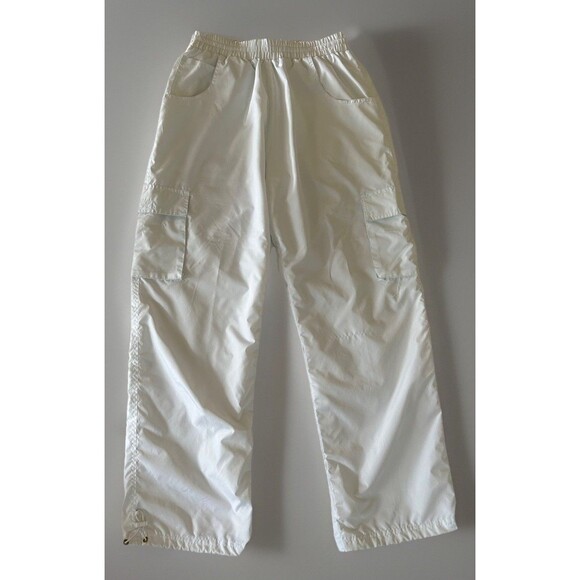 Linea Uomo Oversized Cargo  Track Suit White Nylon Size L Hiphop Athleisure - Picture 2 of 16